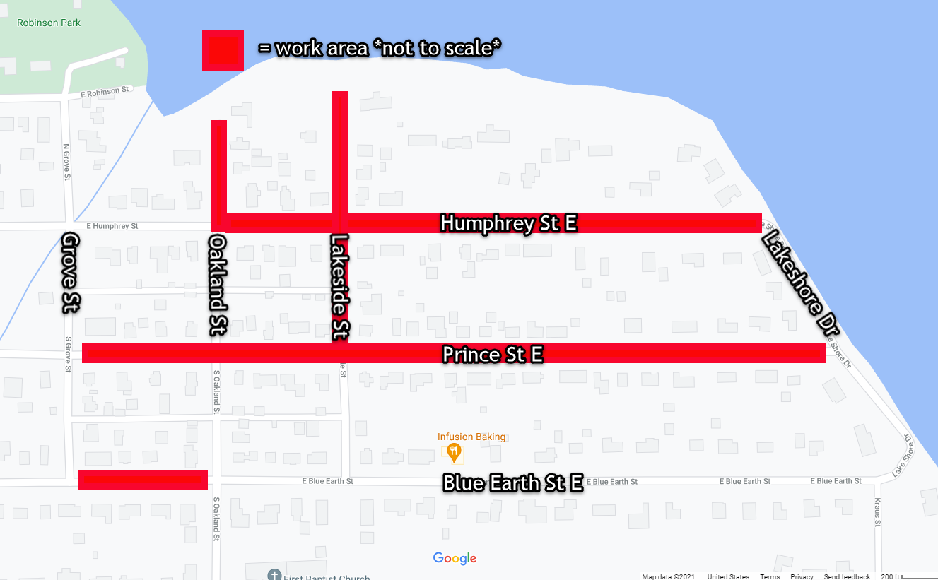 Lake Crystal Prince Street and Humphrey Street